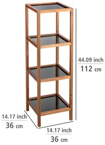 Czarno-naturalny szklany regał łazienkowy 36x112 cm Fondi – Wenko