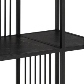Czarny regał w dekorze kamienia 85x185 cm Strington – Actona
