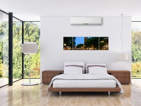 Obraz nocnego historycznego miasta (170x50 cm)