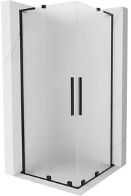 Mexen Velar L Duo kabina prysznicowa rozsuwana 80 x 80 cm, szron, czarna - 871-080-080-02-33-70