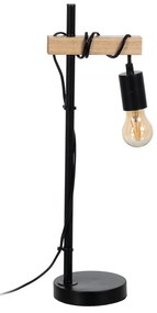 Czarno-naturalna lampa stołowa (wysokość 52 cm) – Ixia