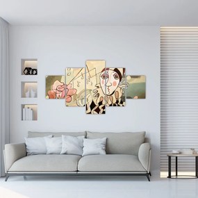 Obraz - Kubizm - harlequin and rose (125x70 cm)