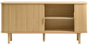 Niska komoda w dekorze dębu z drzwiami przesuwnymi 76x160 cm Cavo – Unique Furniture