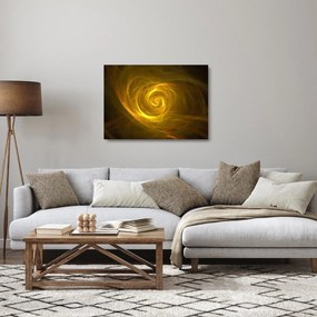 Obraz na szkle - abstrakcyjna żółta spirala (70x50 cm)