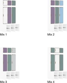 Szafka szkolna do szatni 3-osobowa z drzwiczkami góra/dół Blox Colours Mix, index SZT-3R-B-C-A