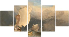 Obraz - William Turner, Fishing Boats with Hucksters Bargaining for Fish, reprodukcje (125x70 cm)
