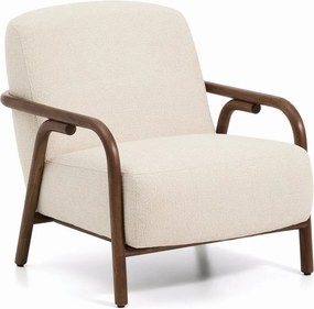 Beżowy fotel z tkaniny szenilowej Sylo – Kave Home