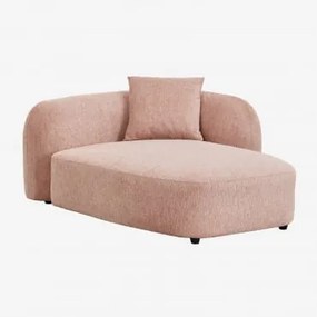 Chaise Longue Prawy Do Sofy Modułowej Z Tkaniny Coco Kwarc Różowy Chenille - Sklum