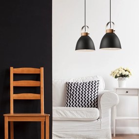 Czarna lampa wisząca z metalowym kloszem Danielle – LAMKUR