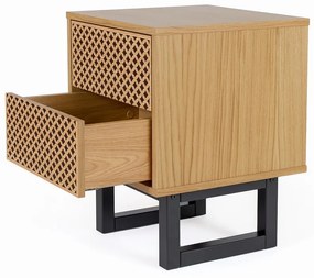 Szafka nocna w dębowym dekorze Woodman Mora Diamond Print