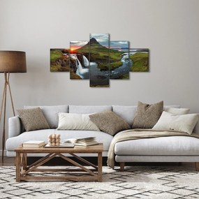 Obraz - Kirkjufell o zachodzie słońca (125x70 cm)
