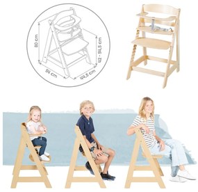 Beżowo-naturalne krzesełko do karmienia Born Up 2in1 Luxe – Roba
