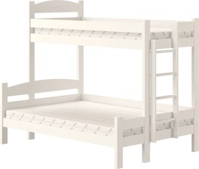 Łóżko piętrowe Lovic 80x200/140x200 z szufladami prawostronne - biały