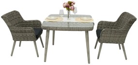 Zestaw rattanowy ogrodowy VICTORIA MINI 1+2 (szary)