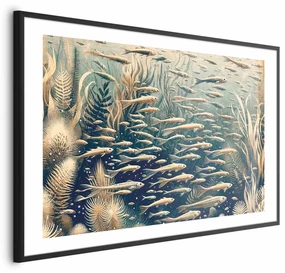 Plakat Oceaniczna przyroda 42x29,7 cm z ramą czarną z marginesem ARTGEIST B