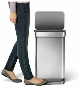 Simplehuman Pedałowy kosz na śmieci 45 l, srebrny, 45 l