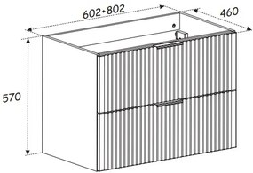 Szafka wisząca  podumywalkowa w kolorze naturalnego drewna 80 x 46 cm ASTROS Light oak
