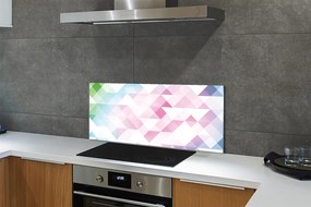 Panel szklany do Kuchni Tęczowy Wzór Diamentów