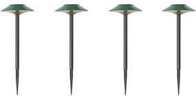 Zewnetrzna Zestaw 4 zielonych reflektorów szpilkowych z LED IP44 solarnych - Mushroom Nowoczesny Oswietlenie zewnetrzne