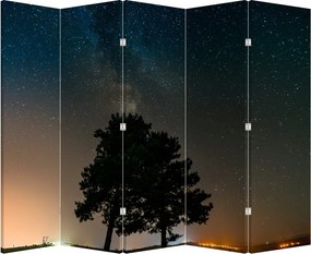 Parawan - Nocne niebo z drzewami (210x170 cm)