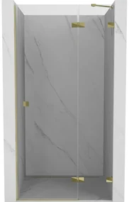 Mexen Lunar L drzwi prysznicowe uchylne prawe 75 cm, transparent, złote - 834L-075-000-50-00-P