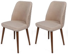Zestaw krzeseł do jadalni Tutku Cream and Walnut, 2 szt.