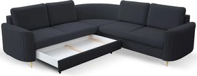 Narożnik LAREN nowoczesna sofa z funkcją spania pojemnik na pościel lewa strona CASTEL 79 251x251x85 cm