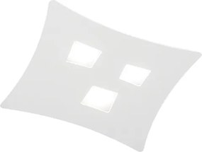 Nowoczesna lampa sufitowa Isotta GX53 biała, 3 punkty świetlne, gięta metalowa konstrukcja 40x44 cm, geometryczny design, IP20, max 3x8 W