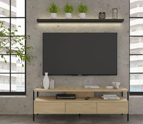 Minimalistyczna szafka RTV na nóżkach dąb cremona H0-T54