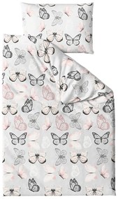 PrzytulneMieszkanie.pl PrzytulneMieszkanie.pl Pościel z mikrofibry MY BUTTERFLY jasnoszara Rozmiar pościeli: 2 szt 70 x 90 cm | 200 x 220 cm