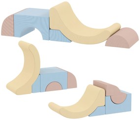 AIYAPLAY Zestaw 5 Piankowych Klocków do Wspinania, z Pokryciem z Cordu, Lekkie, do Budowania, Raczkowania, Wspinania, Kolorowe