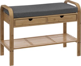 Szafka na buty z siedziskiem ZEN, bambus, 74 x 34 x 55 cm