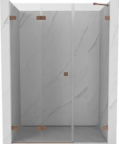 Mexen Lunar-F drzwi prysznicowe składane lewe 115 cm, transparent, miedź szczotkowana - 836S-115-050-65-00-L
