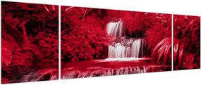 Obraz - Indonezyjskie wodospady w kolorze czerwonym (170x50 cm)