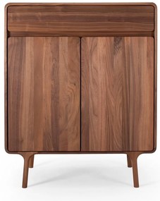 Brązowa komoda z litego drewna orzechowego 90x110x45 cm Fawn – Gazzda