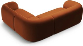 Aksamitny narożnik (prawostronny/w kształcie litery L) w kolorze terakoty Kate – Micadoni