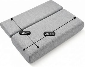 Sofa BASE Rozkładana Dwuosobowa Szara Szenil Nowoczesna