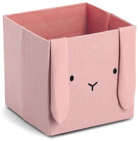 Pojemnik na zabawki muślinowy COZY KIDS z uszkami, 28 x 28 x 28 cm