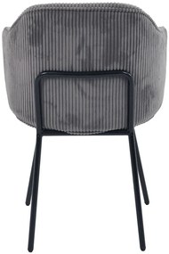Szare sztruksowe krzesło tapicerowane W6-P42