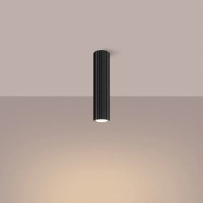 Lampa sufitowa minimalistyczny Gloow, aluminium - 1 źródło światła 3000K - L.6.5 x H.30 cm - czarny