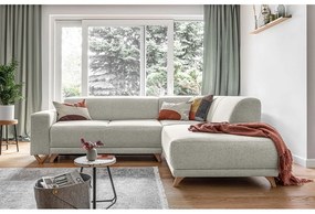 Beżowy rozkładany/ze schowkiem narożnik (prawostronny/w kształcie litery L) Classy Sophie – Miuform