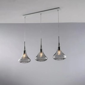 Szyny Nemesis Iron z szarym szkłem Pyrex, 3 światła, dł. 75 x 10, BL280-BIN3-GR