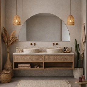Lustro półokrągłe bez podświetlenia MOON Half XXL | Różne rozmiary | Różne kolory : Kolor tafli szkła - Brąz, Rozmiar - 180 x 90 cm