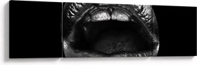 Obraz - Błyszczące usta (170x50 cm)