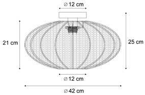 Biała lampa sufitowa w stylu japandi z abażurem z tkaniny - BidaDesignerski Oswietlenie wewnetrzne