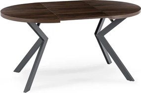 Stół Okrągły Rozkładany LUKAS 100-250 cm Orzech/Czarny Loft