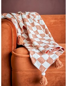 Brązowo-beżowy bawełniany koc 130x150 cm Chola – Bloomingville