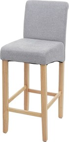 Stołek barowy MCW-C33,  jasnoszary, jasne nogi, tkanina/tekstylia