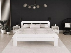 Łóżko drewniane ze stelażem Tresi 90x200-180x200 sosna białe szare