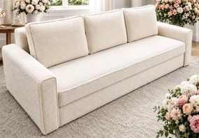 Kanapa Mirea – rozkładana sofa 3-osobowa z funkcją spania i pojemnikiem na pościel 196×145 cm